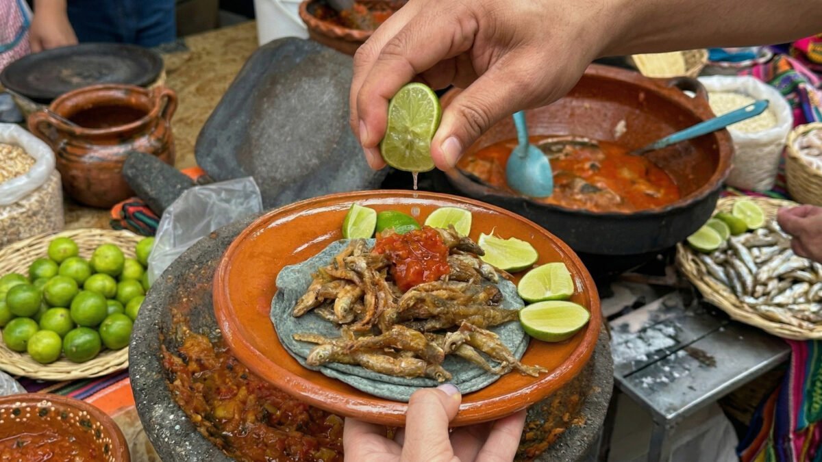 Taco de charales y limón